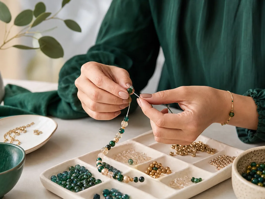 دستبند مهره‌ای پینترستی هنگام ساخت و استفاده
