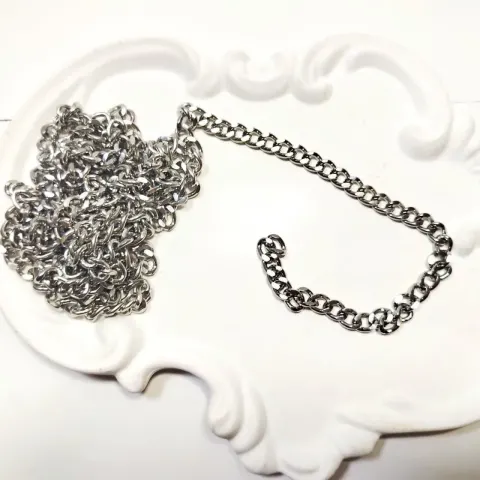 زنجیر کارتیر نقره ای استیل متری