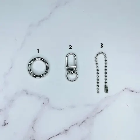 قطعه اتصال جاکلیدی متالیک (حلقه، هوک و زنجیر توپی)